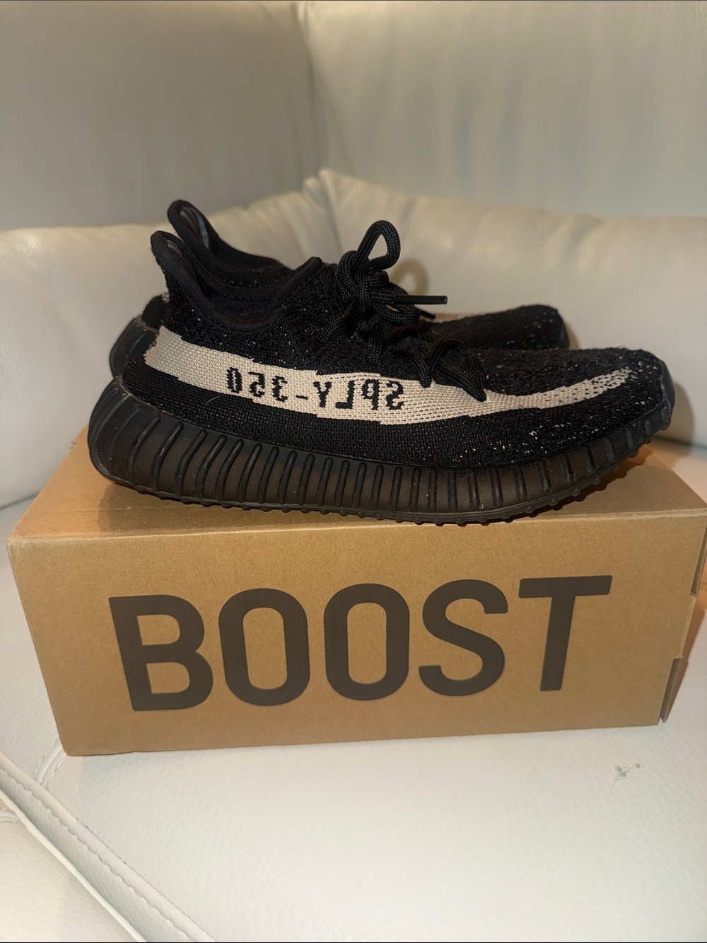 Yeezy Boost 350 V2 Black with Cream Stripe